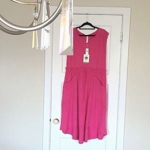 Anthropologie Pink summer midi dress NWT💗💕💖🌺